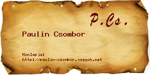 Paulin Csombor névjegykártya